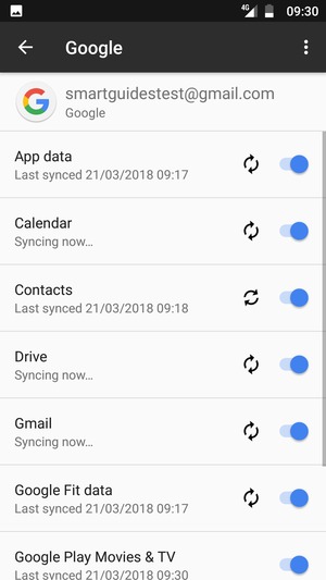 Your information will be synchronised