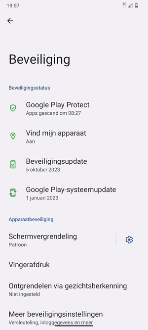 Uw telefoon is nu beveiligd met een schermvergrendeling