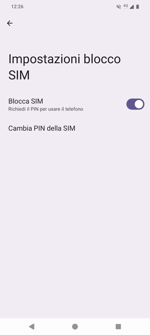 Seleziona Cambia PIN della SIM