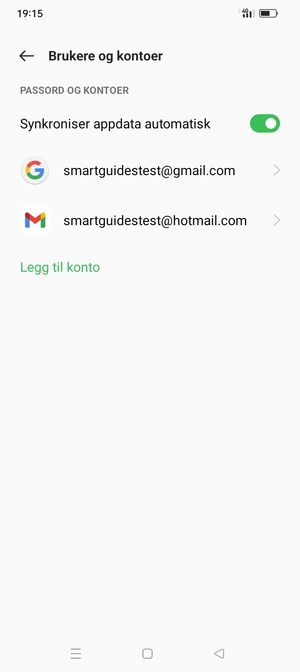 Velg din Google-konto