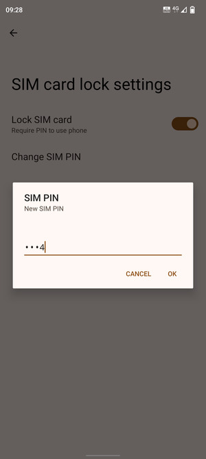 Enter your New SIM PIN and select OK