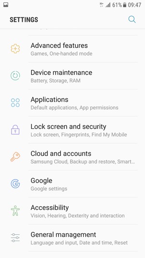 Scroll to and select Lock screen and security