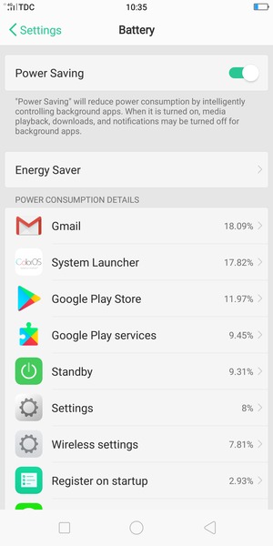 Turn on Power Saving