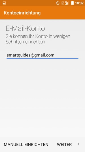 Geben Sie Ihre E-Mail-Adresse ein und wählen Sie WEITER