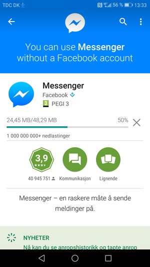 Vent til installasjonen er ferdig