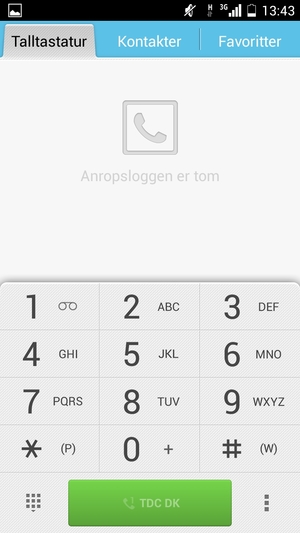 Trykk og hold inne nummer 1
