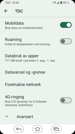 Velg Avansert