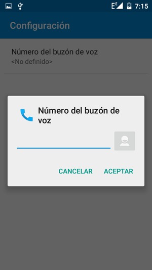 Introduzca el Número del buzón de voz y seleccione ACEPTAR