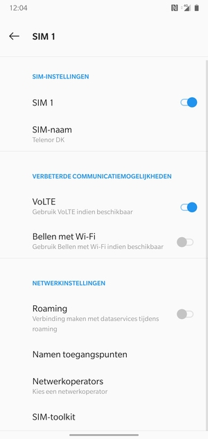Om van netwerk te wisselen in geval van netwerkproblemen, selecteert u Netwerkoperators