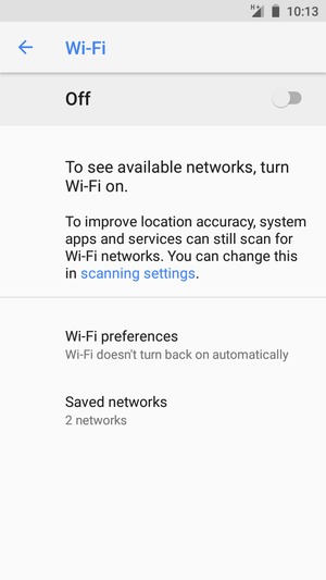 Turn on Wi-Fi
