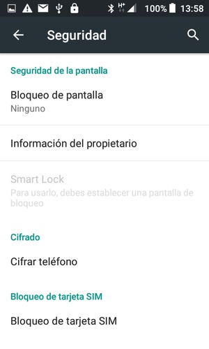 Seleccione Bloqueo de pantalla