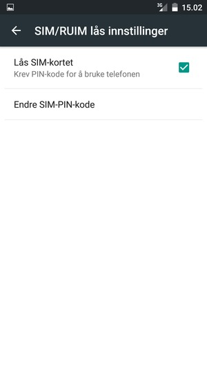 Velg Endre SIM-PIN-kode