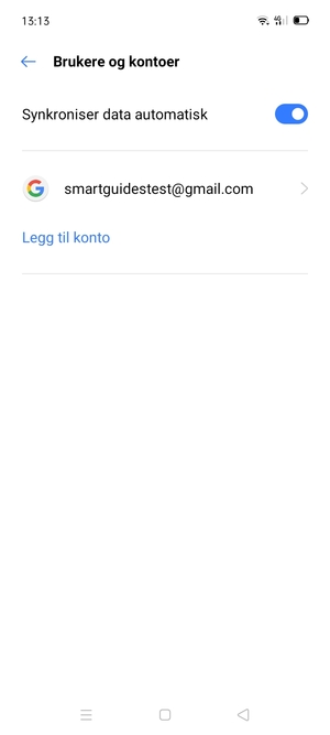 Velg din Google-konto