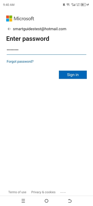 Enter your password and select Sign in