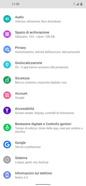 Scorri e seleziona Sicurezza