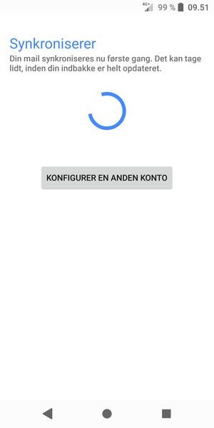 Afvent at synkroniseringen er afsluttet