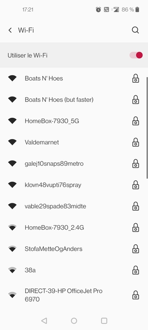 Sélectionnez le réseau sans fil auquel vous souhaitez vous connecter