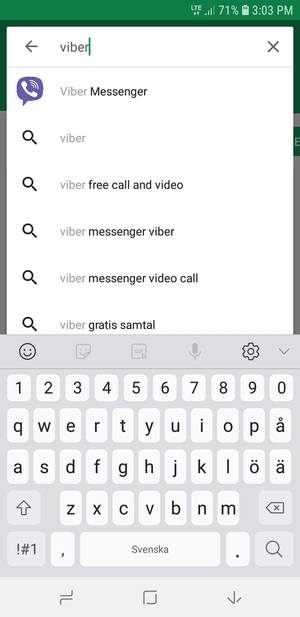 Ange app-namnet och välj Sök