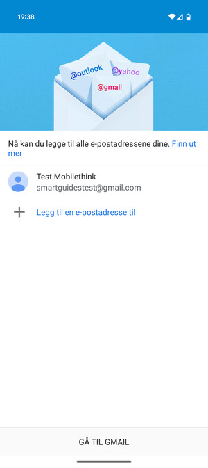 Velg GÅ TIL GMAIL