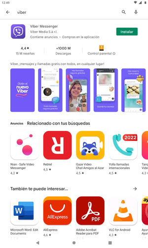 Seleccione la aplicación