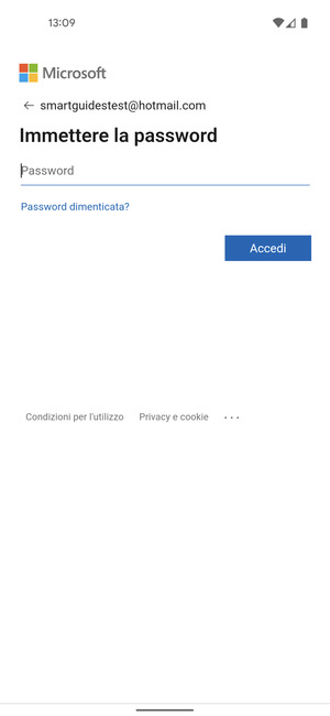 Inserisci la tua password e seleziona Accedi