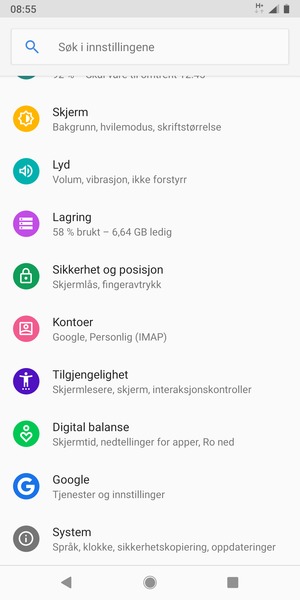 Bla til og velg System