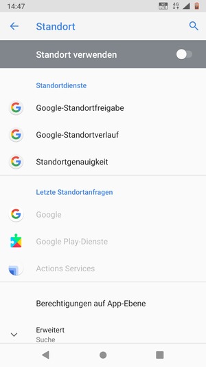 Schalten Sie Standort aus