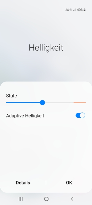 Schalten Sie Adaptive Helligkeit ein und wählen Sie OK