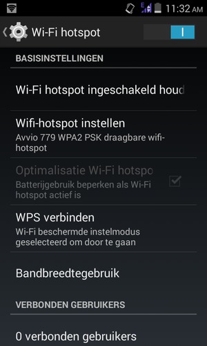 Uw telefoon is nu geïnstalleerd voor gebruik als modem