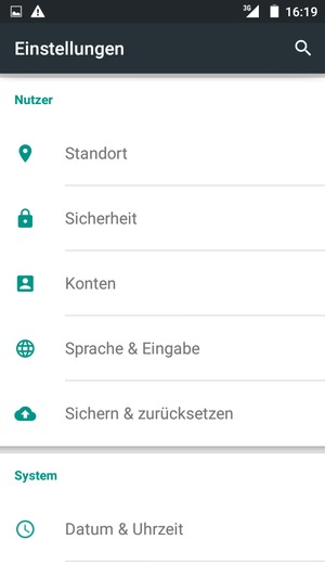 Scrollen Sie und wählen Sie Konten