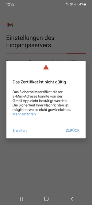 Wählen Sie ZURÜCK