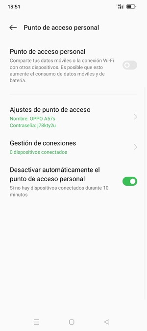 Seleccione Ajustes de punto de acceso