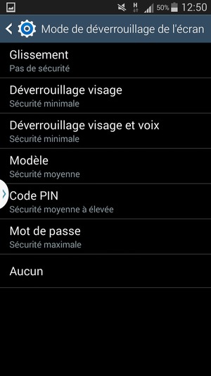 Sélectionnez Modèle