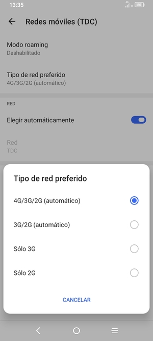 Seleccione la opción deseada