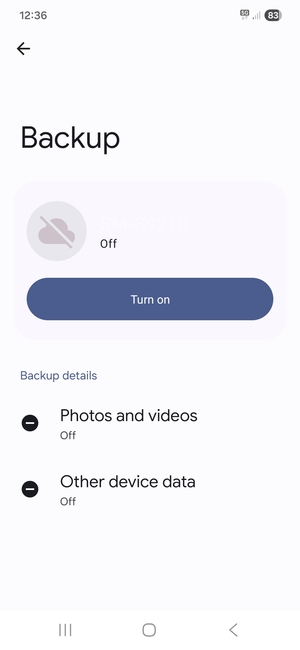 Select Turn on
