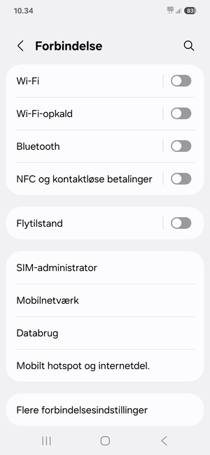 Vælg Mobilnetværk