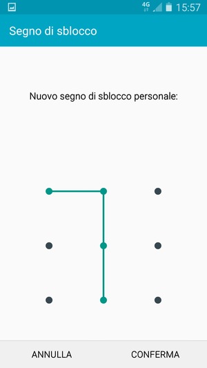 Disegna nuovamente la sequenza di sblocco e seleziona CONFERMA