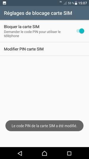 Votre Code PIN de la carte SIM a été modifié