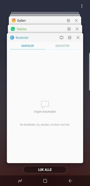 Vælg LUK ALLE