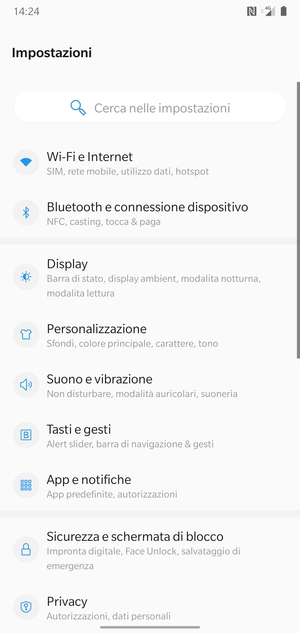 Seleziona Wi-Fi e Internet