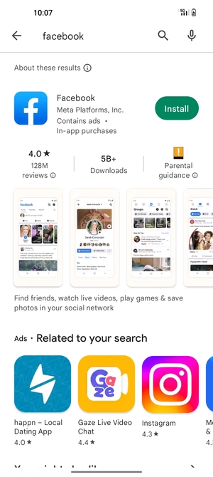 Select the app