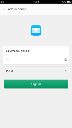 Enter your Email address and Password