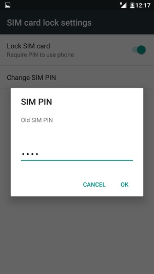 Enter your Old SIM PIN and select OK