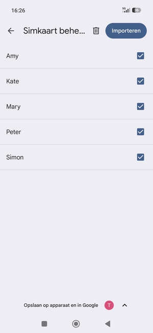 Selecteer Importeren