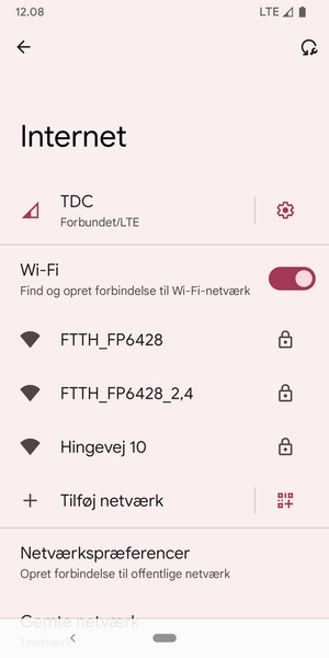 Vælg det trådløse netværk, du ønsker at oprette forbindelse til