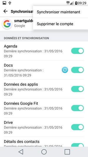 Sélectionnez Synchroniser maintenant