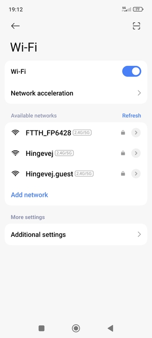 Select the wireless network you want to connect to