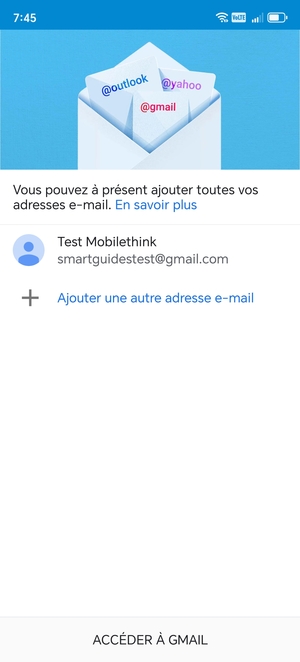 Sélectionnez ACCÉDER  À GMAIL