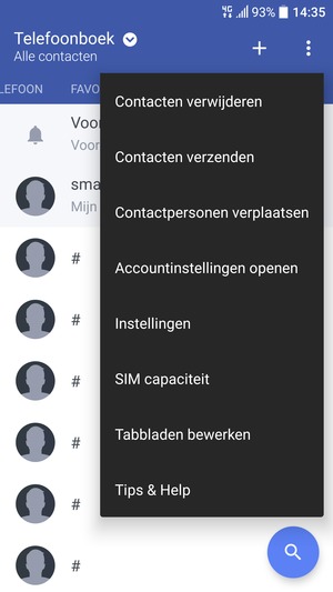 Selecteer Contactpersonen verplaatsen