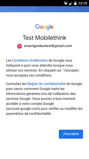 Sélectionnez J'accepte